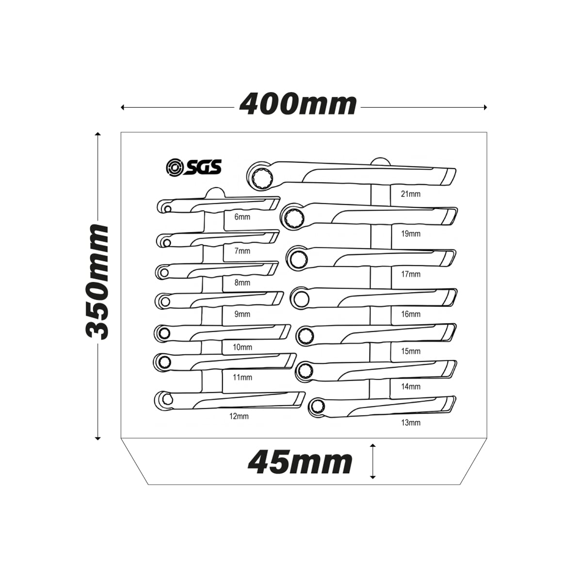 SGS 14pc VDE Insulated Ring End Spanner Set | 6mm-21mm | Foam Insert